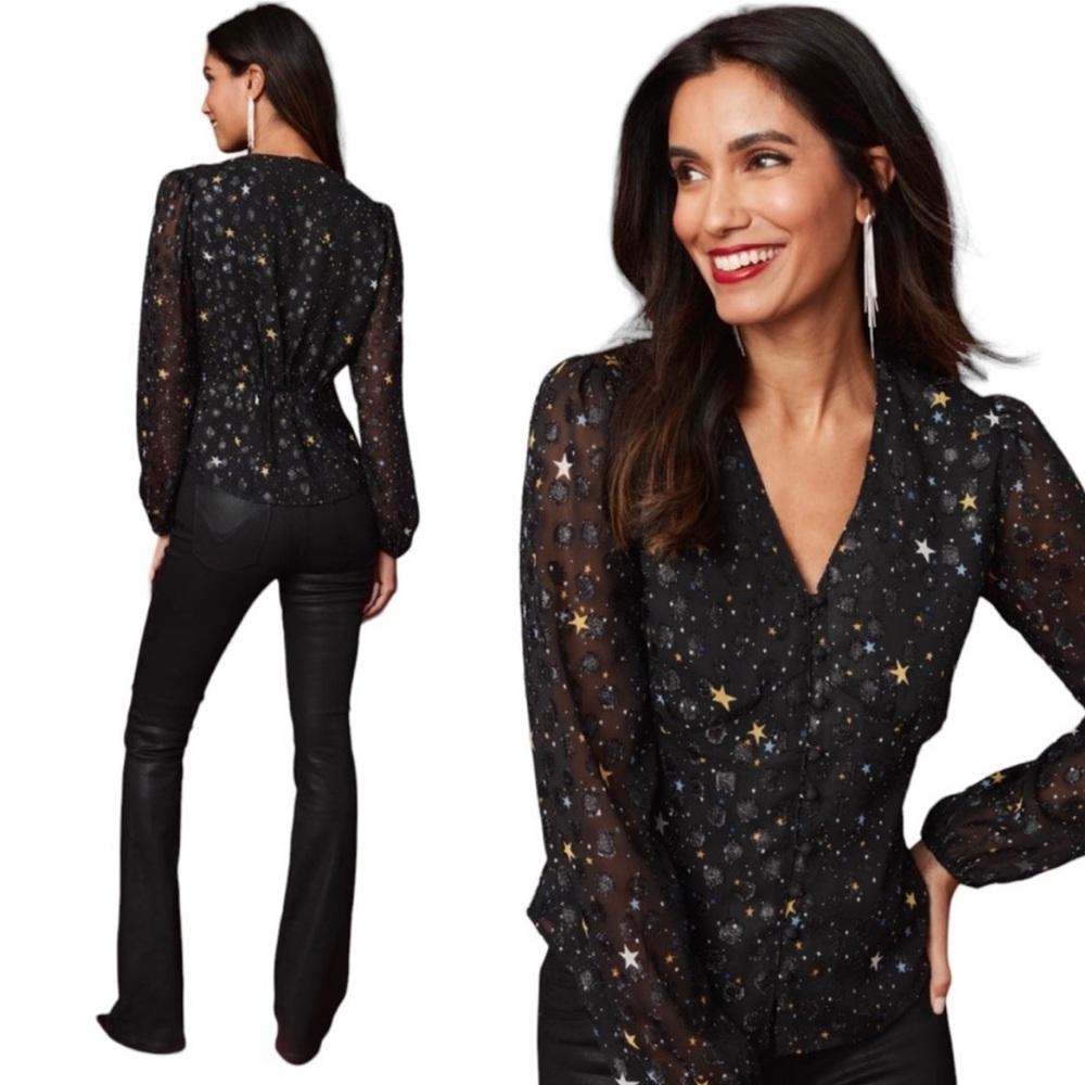 UNTUCKit Starry Scarlett Long Sleeve Shirt Size Small